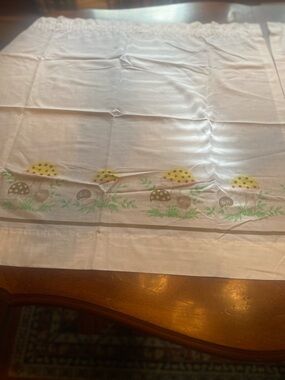 Vintage Sears 1970’s Merry Mushroom curtains 2 panels